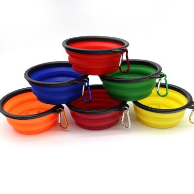 China Wholesale 350ML Viable Pet Supplies Portable Collapsible Pet Bowl Silicone Pet Bowl Water Feeding Bowl ---Custom Logo Is Acceptable for sale