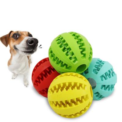 China Viable Natural Indestructible Soft Chew Ball Pet Food Toy Pet Rubber Ball---Three Patterns Are Optional for sale