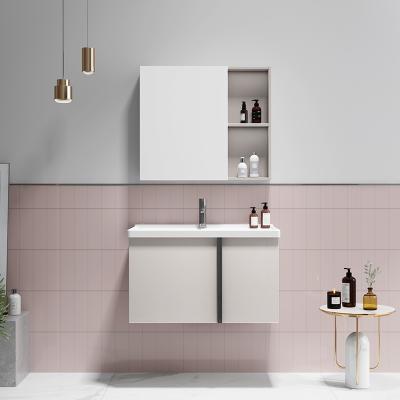 China White Modern Luxury Sanitary Ceramic Marble Art Wall Hung Bathroom Rectangle Sink Vanity Cabinet Set Storage for sale