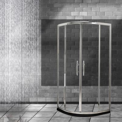 China Modern home straight sliding 6mm tempered glass sector shape aluminum alloy auto level shower room for sale