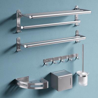 China Modern Luxury Sleek Chrome White And Black Aluminum Trims Hardware Aluminum Bathroom Accessory Set for sale