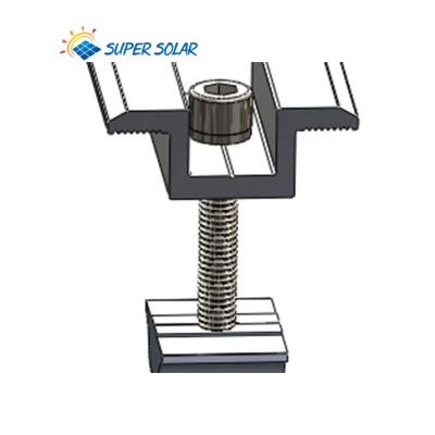 China Solar Panel Super Mid Clamp 35mm For Ground Mounting And Roof Adjustable Clamp Also SS-MOT-16011 for sale