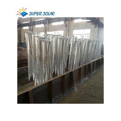 China Supersolar steel green Q235 ground screw groundscrew solar system hot dip galvanized draft for sale