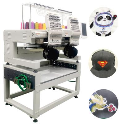 China Multi-Function Double Flat Head Cap / Shoe / T-shirt / Chenille Embroidery Factory 2 Head Embroidery Machine for sale