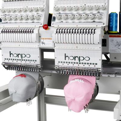 China Affordable Hotels Honpo Embroidery Machines Two Heads Computer Embroidery Machine For Hats And Shirts Embroidery Equipment for sale