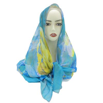 China Polyester 2022 New Fashion Cotton Voile Muslim Islamic Muslim Simple Hijab Shawls Sparkle Scarf Women for sale