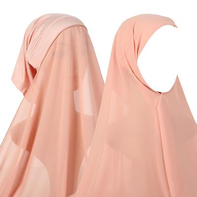 China 2022 Pure Chiffon Women's Pure Chiffon Women Snap Hijab Pearl News Suit Scarf Shawl Hat Integration Main for sale