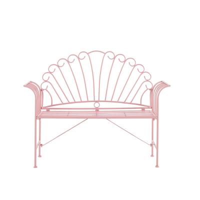 China Contemporary Metal Garden Bench Pink for sale