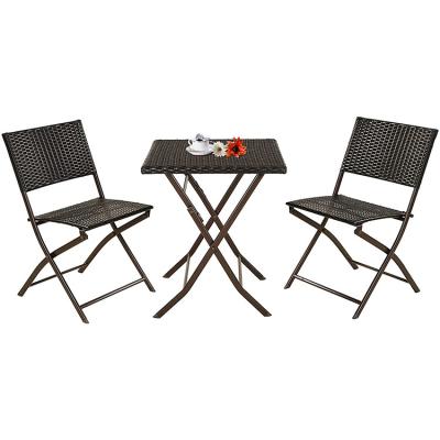 China Modern Outdoor Furniture Sets Foldable Garden Table Chairs 3 Piece Bistro Set for sale