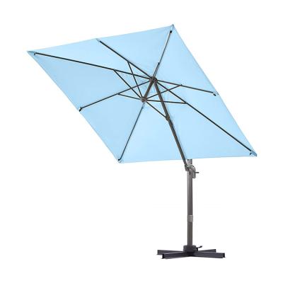 China Modern Cantilever Aluminum Outdoor Cross Base Dyed Fabric Square Patio Umbrella for sale