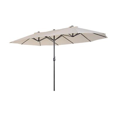 China Modern Double Sided Rectangular Double Head Umbrella Outdoor Patio Parasol Table Parasol With 12 Sturdy Ribs for sale