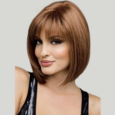 China Black Brown High Temperature Short Synthetic Fiber Bob Wig Factory Directly Yarn for sale