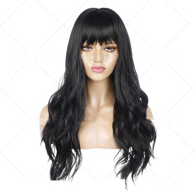 China Black Heat Resistant Synthetic Hair Full Lace Monofilament Long Color Wig for sale