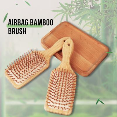 China Custom Logo Bamboo Hair Brush Biodegradable Hair Brush Air Cushion Waterproof Wholesale Waterproof Massage for sale