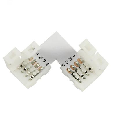 China Quick Power 4pin 8mm 10mm L-Shape Splitter LED Strip Connector for 5050 RGB LED Strip Lights for sale