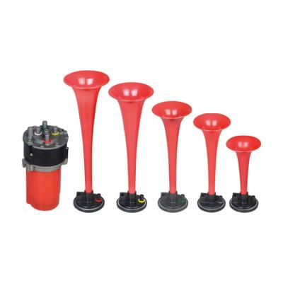 China Hot Selling Top Quality Copper+Aluminum+Plastic+Iron Universal 5 Trumpet 110dB Red Air Horn Kit for sale