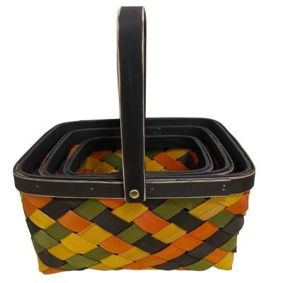 China Sustainable Fall Color Rectangular Basket for sale