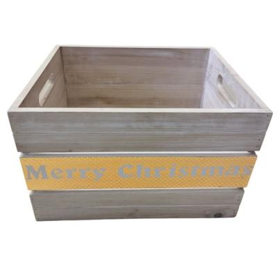 China / Perfect Quality Wooden Case Rectangular Wash And White Printing Wooden Storage Box for sale