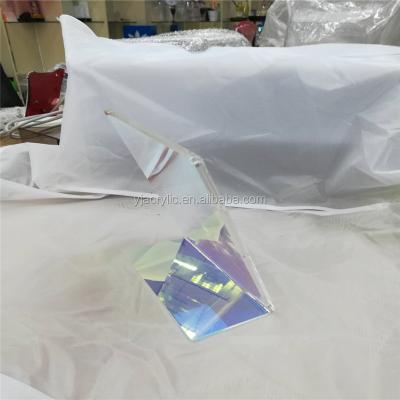 China Acrylic; plexiglass; lucite; Custom hot sale PMMA shiny rainbow acrylic photo frames bent iridescent lucite acrylic pmma art picture picture photo frames for sale