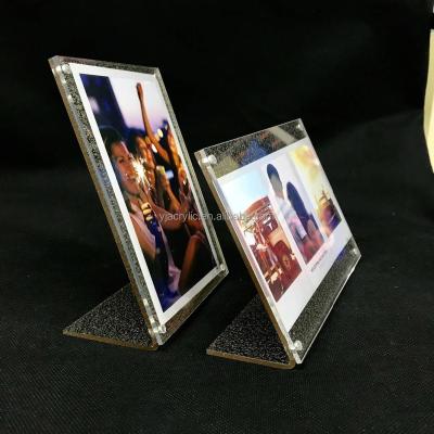 China display & Iridescent Mirror Bent Acrylic Picture Photo Frame Wall Top Magnet Display Materials Tabletop Glitter Galaxy for sale