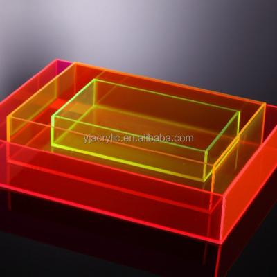 China Rainbow Size Viable Custom Attractive Plastic Color Clear Acrylic Box for sale