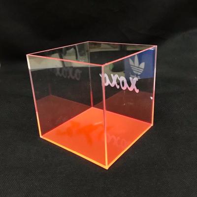 China Custom Acrylic Transparent Clear Viable Cube Display Box Display Case Acrylic Storage Box for sale