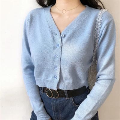 China Custom Women's Long Sleeve Casual Breathable Winter Girls' Cute Sweater Cardigan Top for sale