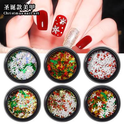 China Christmas NGP168 Nail Art Designs Christmas Series Snowflake Snowman Star Hexagon Sequins For Nail Art Decoration for sale