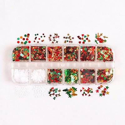 China NGP153 Christmas Series Nail Art Designs Christmas Snowflakes Stars Christmas Tree Love Heart Cross Sequins For Nail Art Decoration for sale