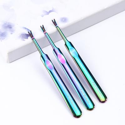 China Nail Art Color Titanium Stainless Steel Nail Tool NP446 Nail Polish Remover Tools Dead Skin Push For Nail Tool for sale