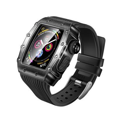 China HUALIMEI Anti-scratch Metal Case With Band For Apple Watch 45mm 44mm 41/40mm iWatch Series 8 SE 7 6 5 4 Modified Case With Screen Protector for sale