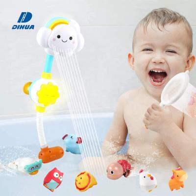 China Animal Water Wetting Sounds Toy Baby Bath Tub Toys Rainbow Cloud Shower Electric Sprinkler Squeezes Squirting Toy Water Bath Toys for Toddles and Babies for sale