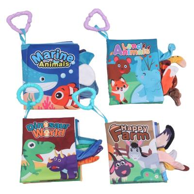 China Toy Fabric Baby Cloth Book Coloring Print Soft Animal Baby Story Baby Reading Book Sensory Cloth Book For Children for sale