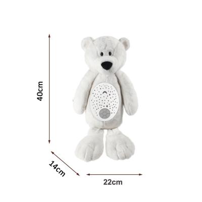 China Soft Toy Baby Doll Toys High Quality Stuffed Animal Hippo Bear Soothing Toy Night Light Star Projector Plush Toy for sale