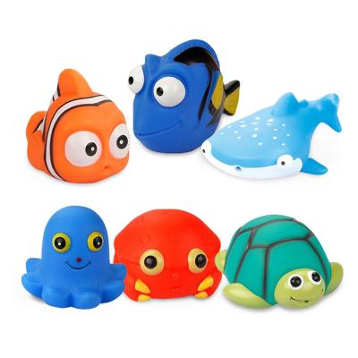 China Toy Silicone Bath Toy Light Dabbling To The Sounds Of Squeezes Up The Bath Toy Floating Flash Rubber Glow LED Animal Colorful Squirters Toy Set for sale