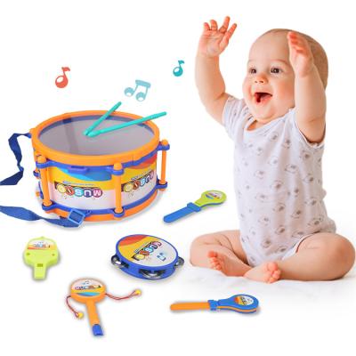 China Plastic Toy Cartoon Musical Percussion Instruments Toy High Quality Musical Toy Mini Drums Musical Instruments Set cartoon play for sale