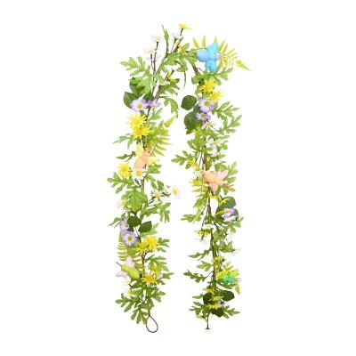 China Wedding Party 72 Inch Daisy Flower Garland With Decorative Honeybee And Oak Leaves Hanging Plants Flowers Vine for sale