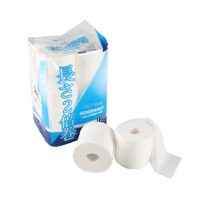 China Free Sample Papelhigienico Eco-Friendly Disposable Toilet Paper Manufacturers Good Quality Soft Pulp Mixed Roll 1ply Toilet Paper for sale