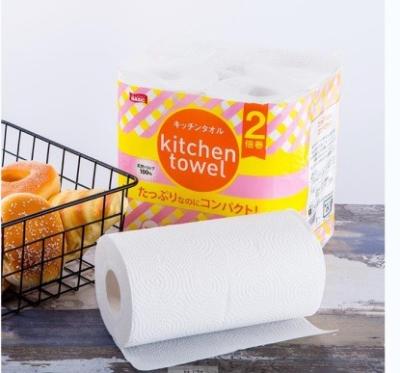 China Wholesale Custom Free Sample Eco-friendly Pattern Factory Price Soft 2ply Embossed Kitchen Roll Paper Towel for sale