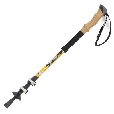 China Hiking Poles Ultralight Expandable Trekking Poles Foldable Durable 7075 Aluminum Trekking Poles With Natural Cork Handles And Extended EVA Grip for sale