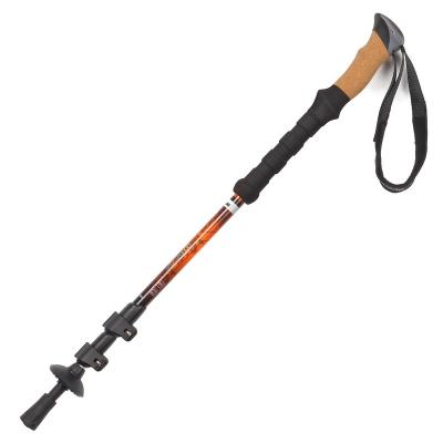 China 2021 Hot Sale Cork Grip Aluminum Alloy EVA Cork Handle Quick Lock Telescopic Trekking Poles for sale