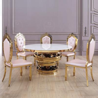 China Modern Modern Event Party Furniture Stainless Steel Gold Wedding Tables for sale