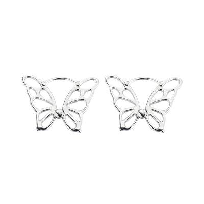 China TRENDY Chaozhong Delicate Simple jewelry 925 sterling silver hollowed butterfly clip-on earring women for sale