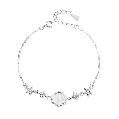 China TRENDY Chaozhong s925 silver and white mother-of-pearl shell bracelet women jewelry accessories for sale