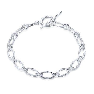 China Minimalist Chaozhong S925 Sterling Silver Bracelet Personality Retro OT Buckle Chain Bracelet Jewelry for sale