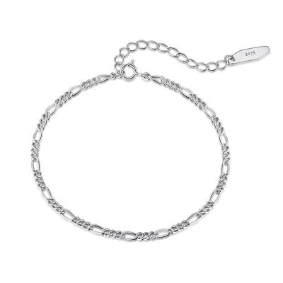 China Minimalist Chaozhong S925 Sterling Silver Bracelet Minimalist Plain Chain Bracelet Simple Stacked Silver Jewelry for sale