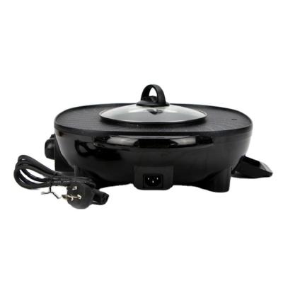 China Small Outdoor Kitchen Appliances Wholesale Stainless Steel Portable 2 in 1 Electric Grill Pan Mini Barbecue Electric Grill Griddle for sale