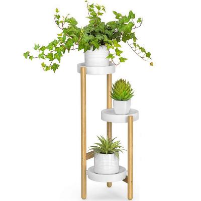 China Easy Assemble 3 Tier Bamboo Plant Racks Indoor Tall Corner Plant Rack & Plant Stand Display Racks For Home for sale