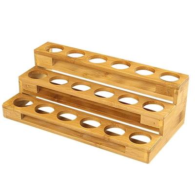 China 18 Slot Sustainable Bamboo Essential Oil Bottle Holder for sale