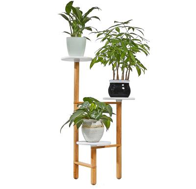 China Easy Assemble 3 Tier Bamboo Plant Racks Indoor Tall Corner Plant Rack & Plant Stand Display Racks For Home Office for sale